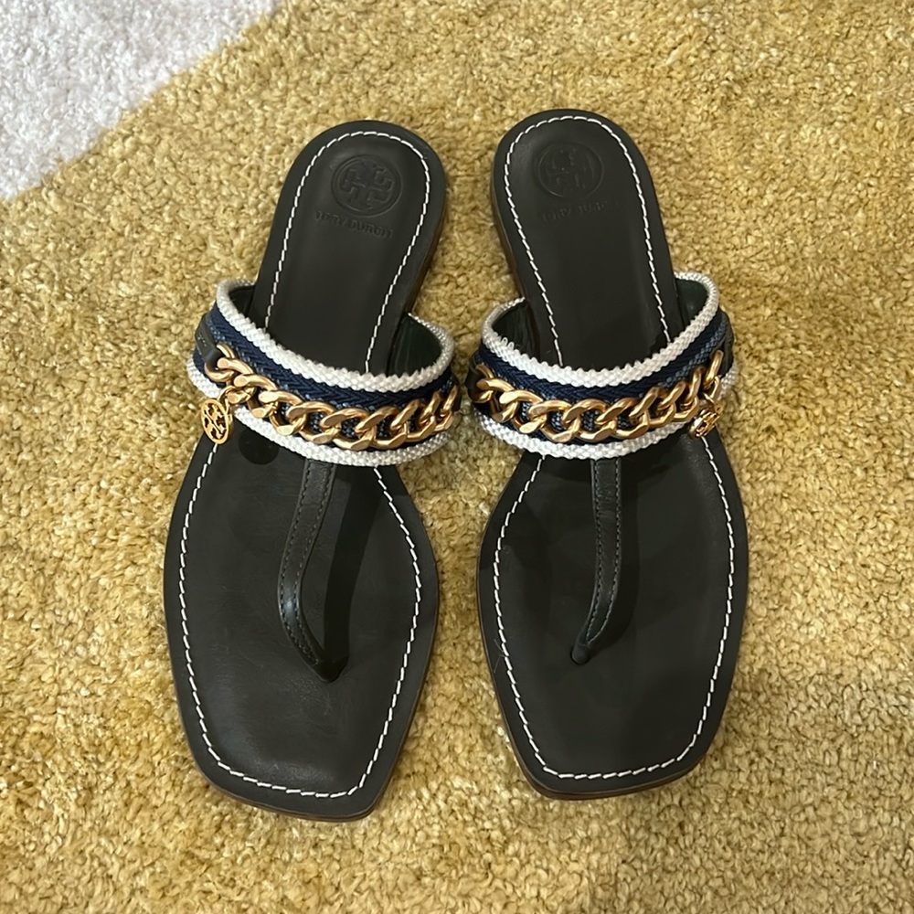 Tory Burch sandal size 71/2 mini Benton chain